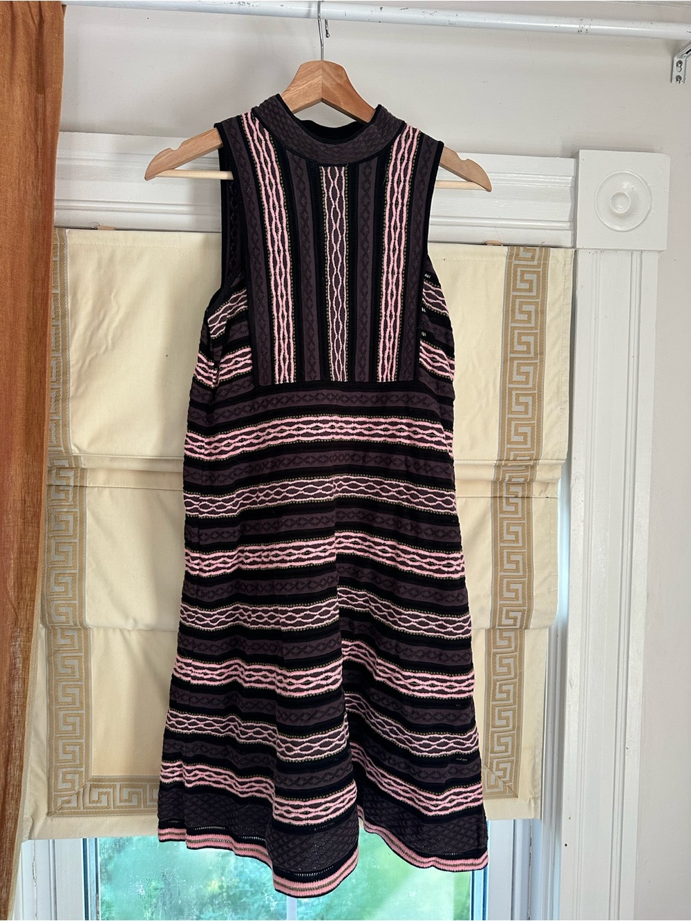 M Missoni - Black & Pink Striped Knit Sundress